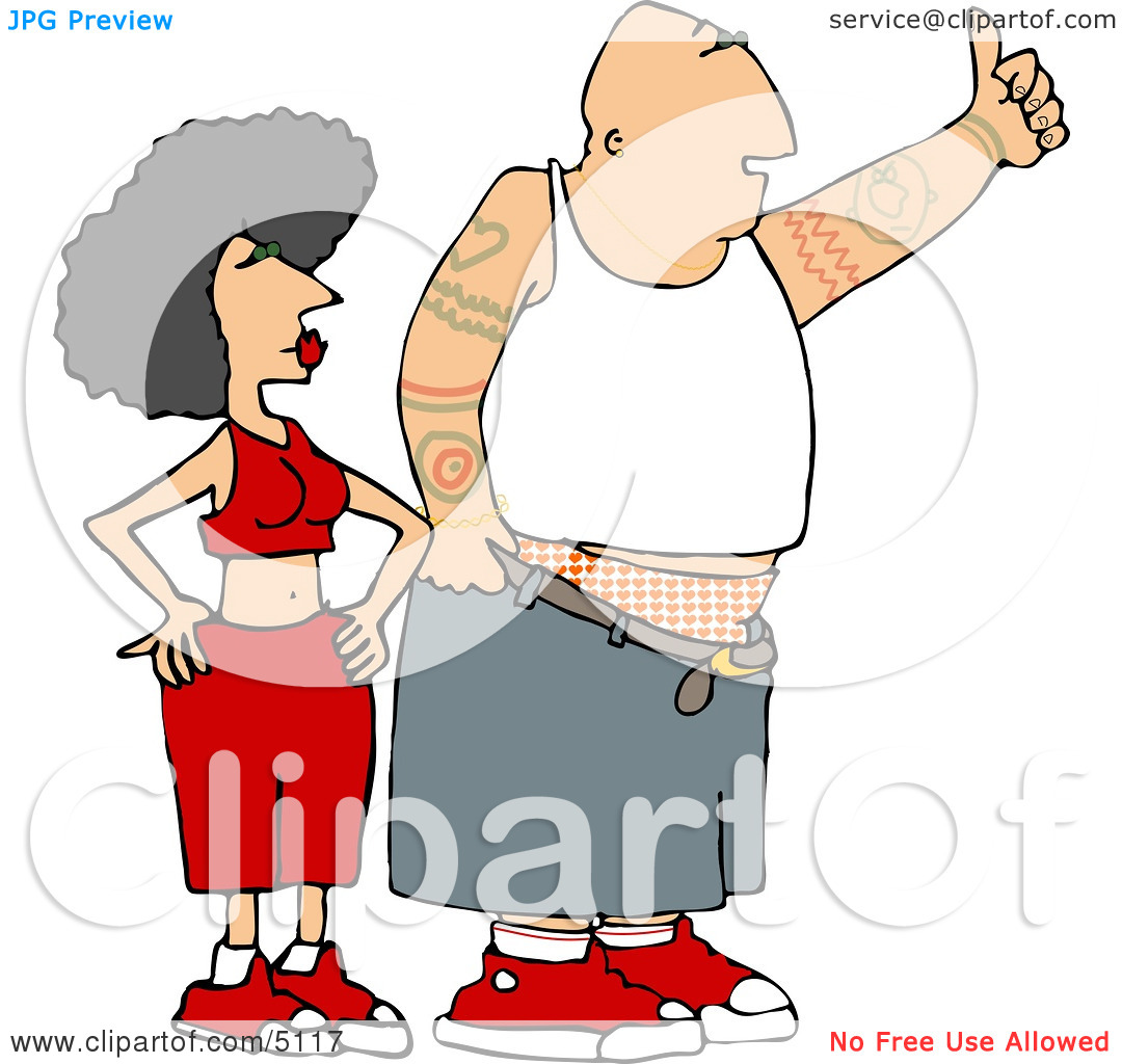 Gangster Man And Woman Hitchhiking Clipart By Djart