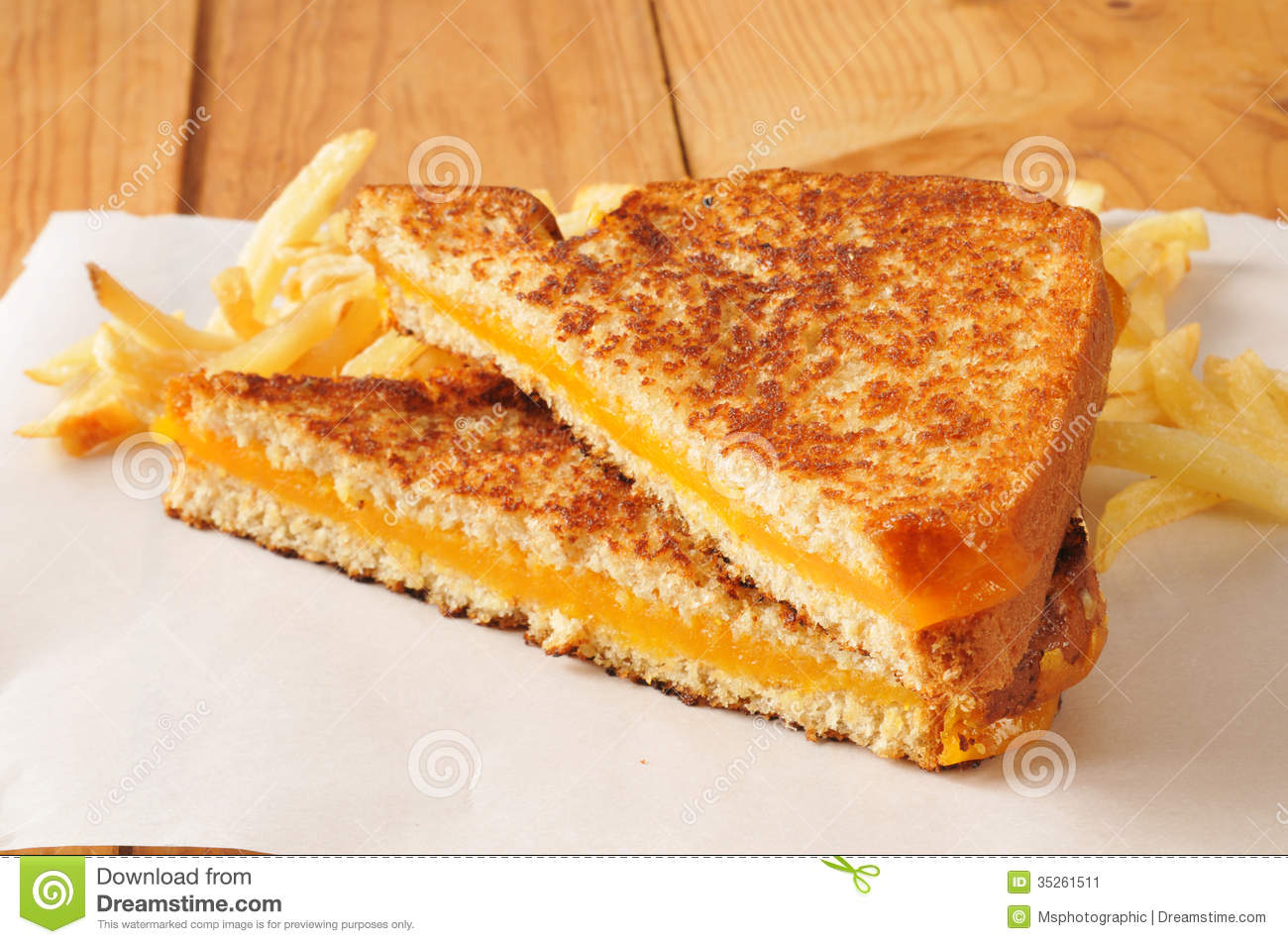 Grilled Cheese Sandwich With Fries Stock Image   Image  35261511