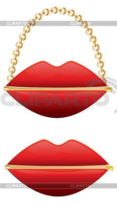 Lippen F Rmigen Roten Mode Handtasche Mit Goldrei Verschlu