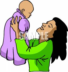 Mother Holding Baby Clipart A Mother Holding Her Baby Girl In The Air