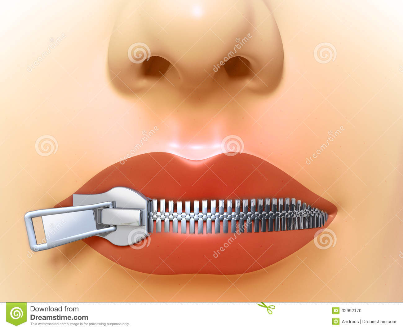 Mouth Zipped Clipart Closed Mouth Stock Photo