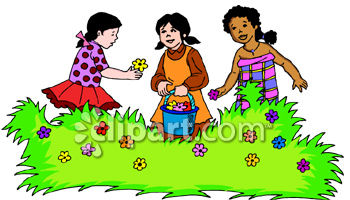 Picking Flowers In A Garden Royalty Free Clipart Image   Small Garden