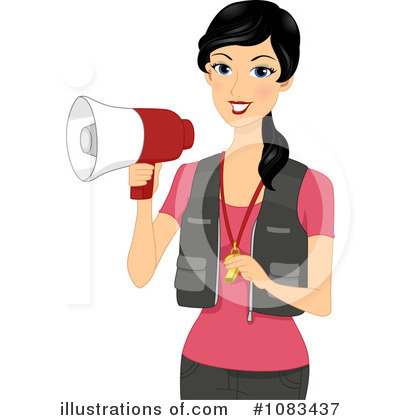 Pin Clipart Female Coach Holding A Megaphone Royalty Free Vector On
