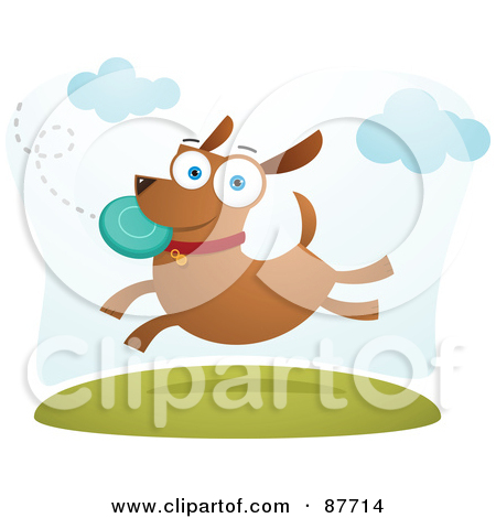 Royalty Free  Rf  Clipart Illustration Of A Energetic Dog Leaping To