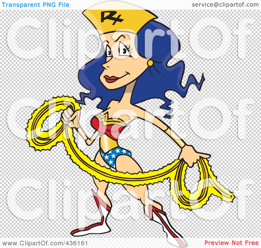 Royalty Free  Rf  Clipart Illustration Of A Wonder Nurse With A Rope