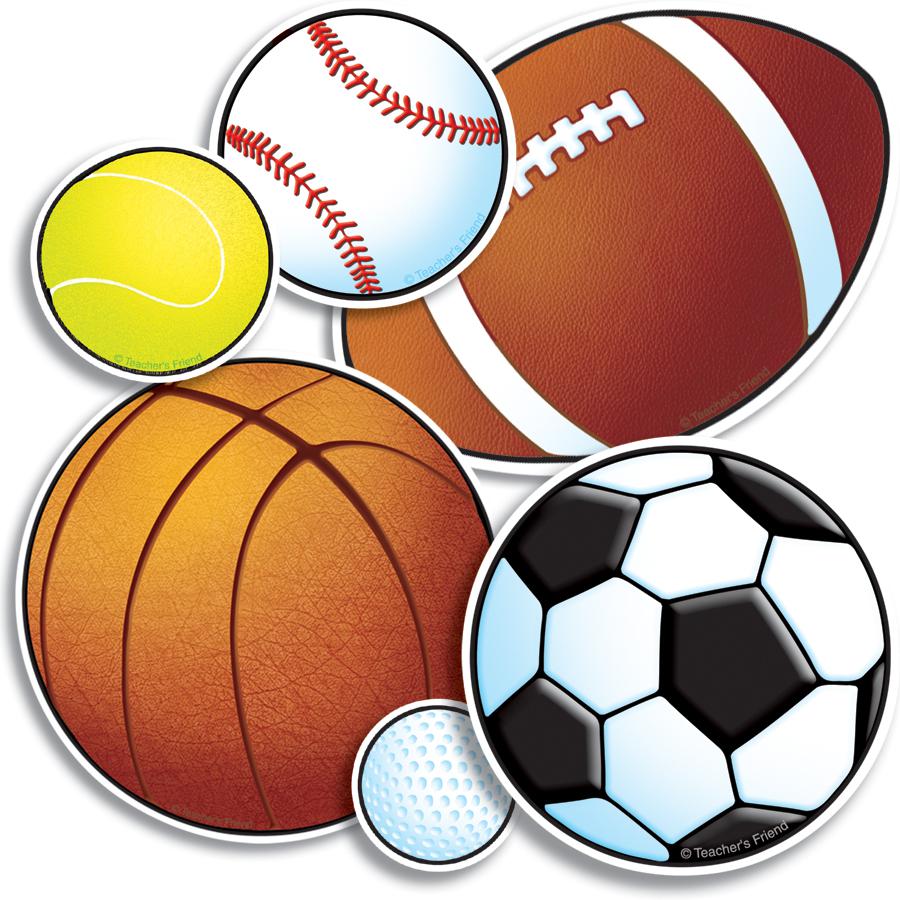 Sports Balls Bulletin Board Accent Punch Outs 36pk