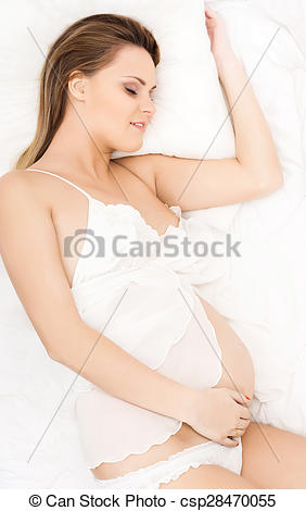 Stock Images Of Pretty Pregnant Woman In A Bed Csp28470055   Search    