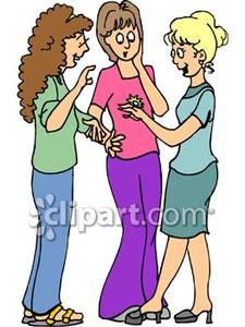 Three Women Gossiping   Royalty Free Clipart Picture