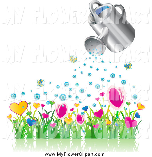 Watering Flower Garden Clip Art