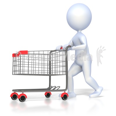 3d Figure With Shopping Cart   Home And Lifestyle   Great Clipart For