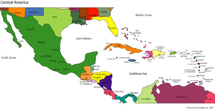 Central America With Belize Costa Rica El Salvador Guatemala