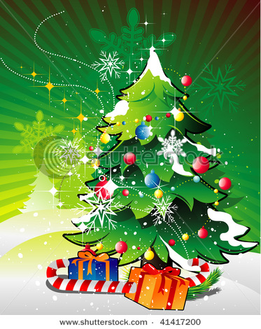 Christmas Tree And Presents Clipart