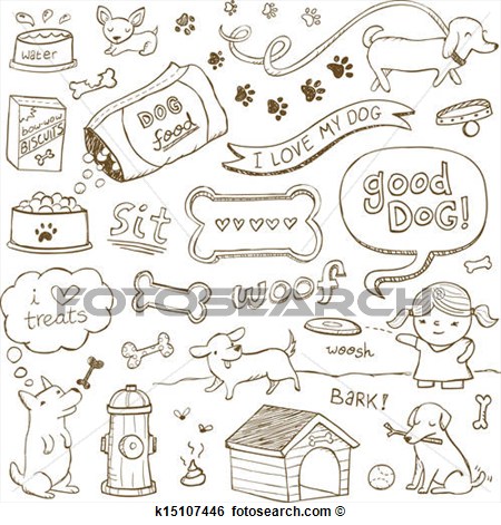 Clip Art   Dog Doodles  Fotosearch   Search Clipart Illustration