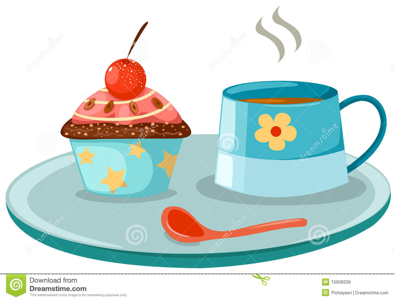 Cup Of Coffee And Cute Cup Cake Royalty Free Stock Images   Image    
