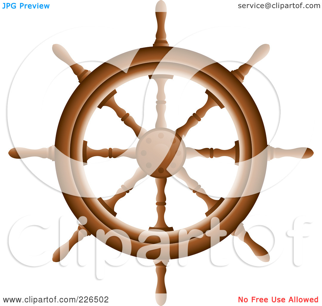 Free  Rf  Clipart Illustration Of A Wooden Ship Helm By Ta Images