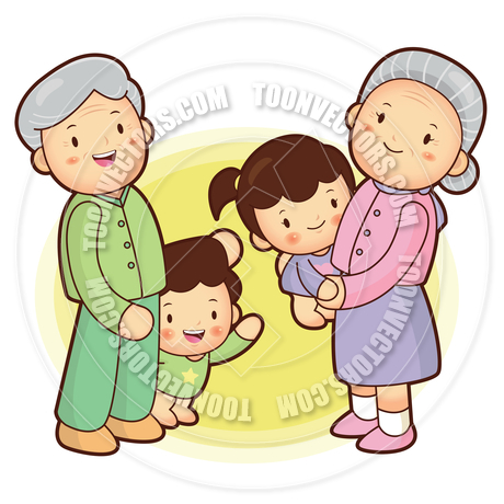 Grandparents And Grandchildren Cartoon Grandchild Clipart