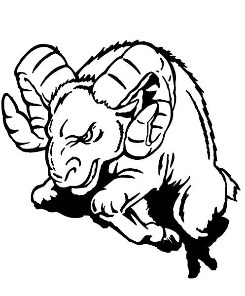 Ram Basketball Mascot Rams Mascot Decal   Sticker
