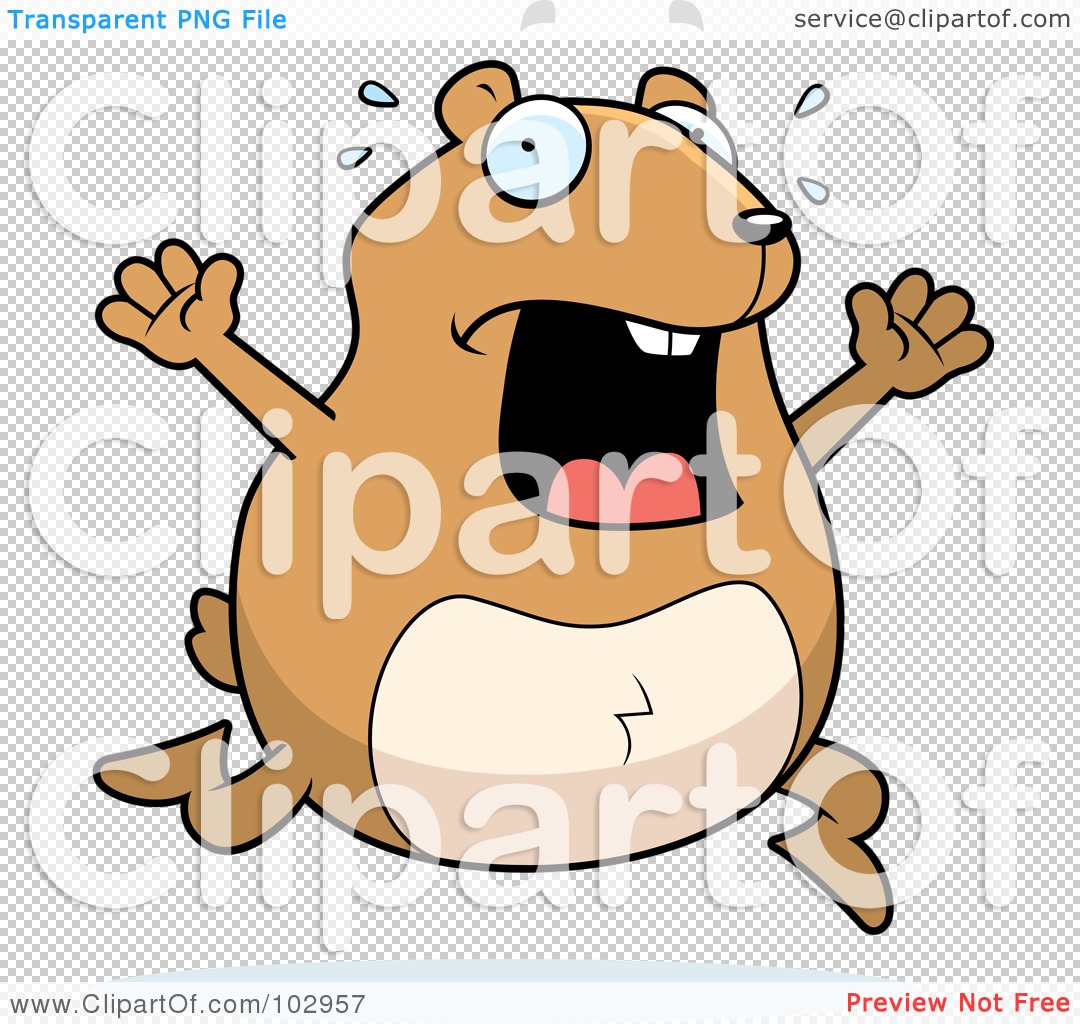 Rf  Clipart Illustration Of A Stressed Hamster Running By Cory Thoman