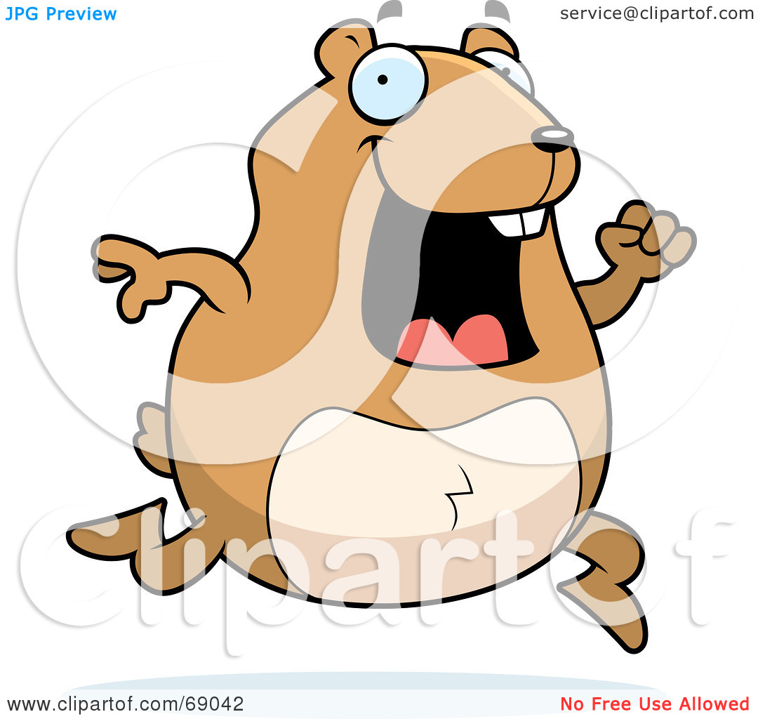 Royalty Free  Rf  Clipart Illustration Of A Hyper Hamster Running By