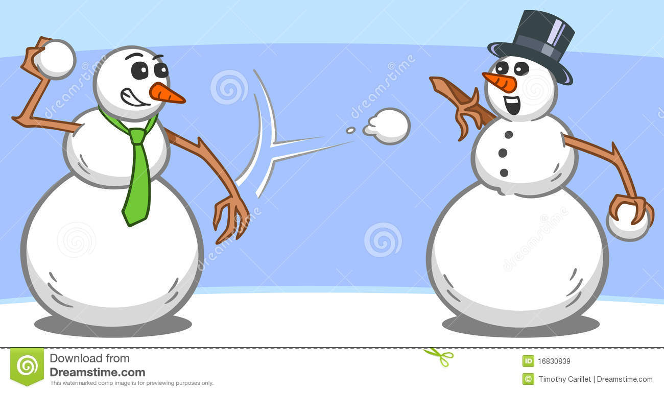 Snowmen Snowball Fight Royalty Free Stock Images   Image  16830839