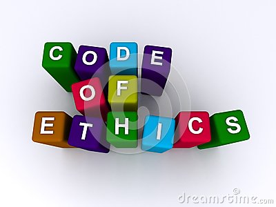 Text  Code Of Ethics  Spelled Out In White Uppercase Letters Inscribed    