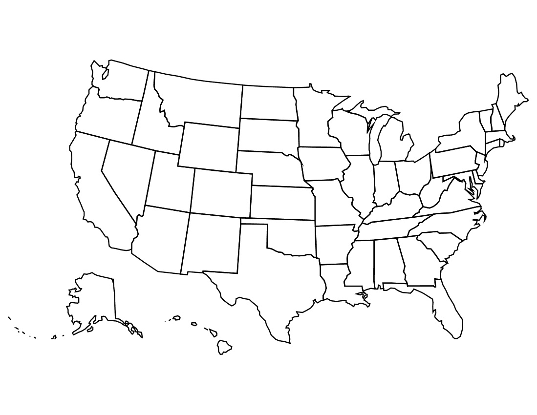 Usa Bw Page   Http   Www Wpclipart Com Geography Country Maps U United