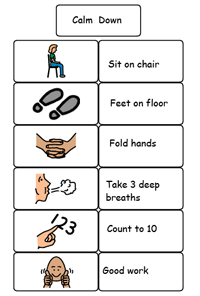 Visual Script With Strategies To Help A Student Calm Down  Includes