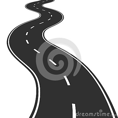 Winding Path Clipart Black And White Winding Road Vector     