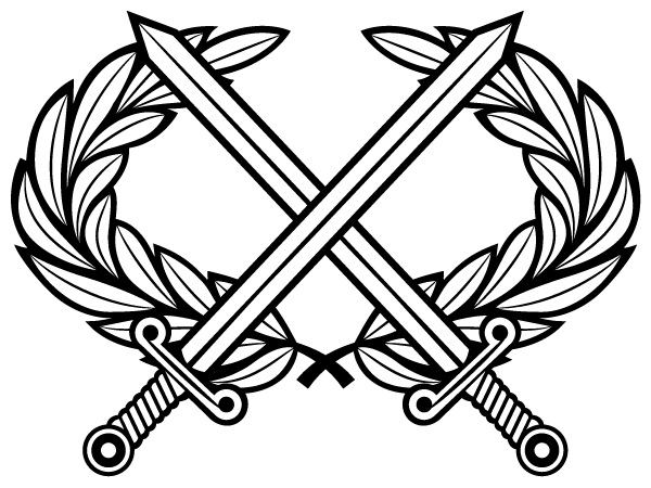 050 Heraldic Cross Swords Laurel Wreath Vector Clip Art Png