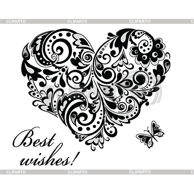 4147058 Greeting Card With Heart Shape  Black And White  Jpg