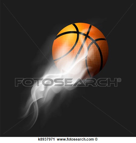 Basketball Fire Ball View Large Illustration
