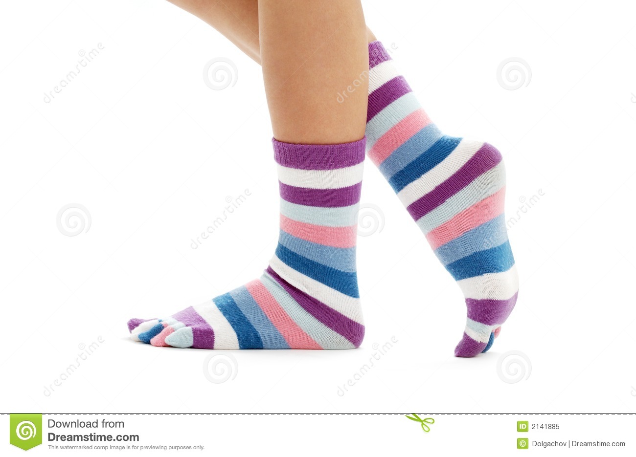 Beautiful Legs In Funny Socks Royalty Free Stock Photo   Image