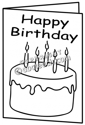Birthday Clip Art Black And White Illustration Card Member