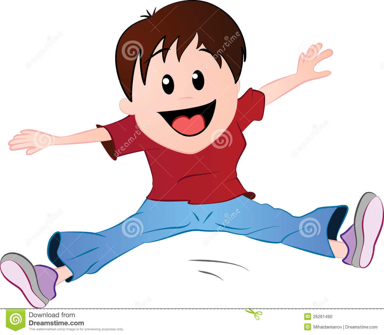 Cartoon Boy Jumping Stock Photo   Image  26261490