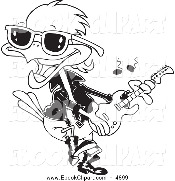     Clip Art Of A Black And White Rocker Robin By Ron Leishman    4899
