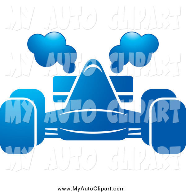 Clip Art Of A Blue Race Car With Exhaust Smoke By Lal Perera    2258