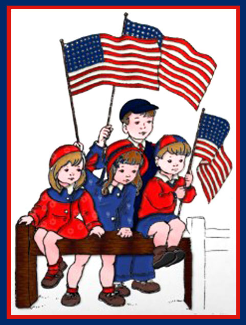 Clip Art Of A Patriotic Kids Memorial Day Card     Amended Public    