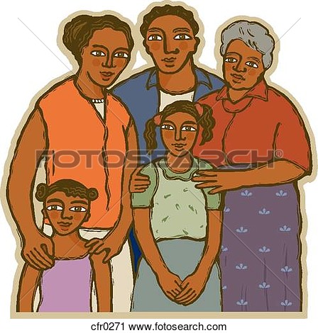Clipart   An African American Family  Fotosearch   Search Clip Art