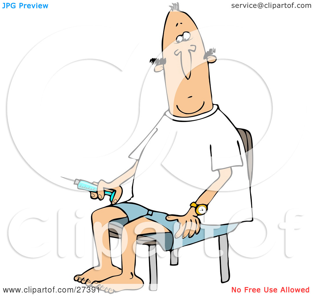 Clipart Illustration Of A Diabetic White Man Sitting In A Chair And
