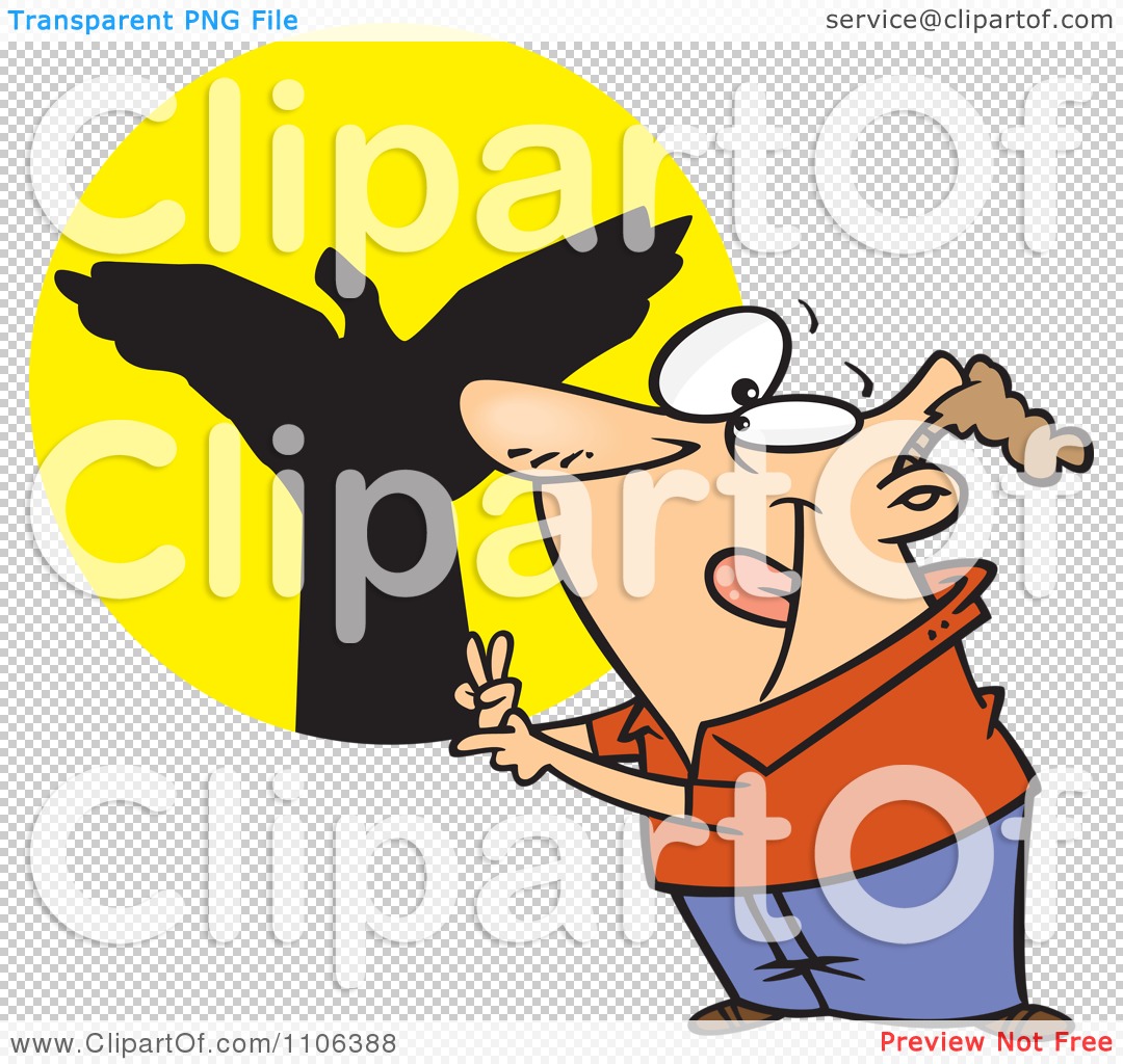 Clipart Man Making Shadow Puppets   Royalty Free Vector Illustration