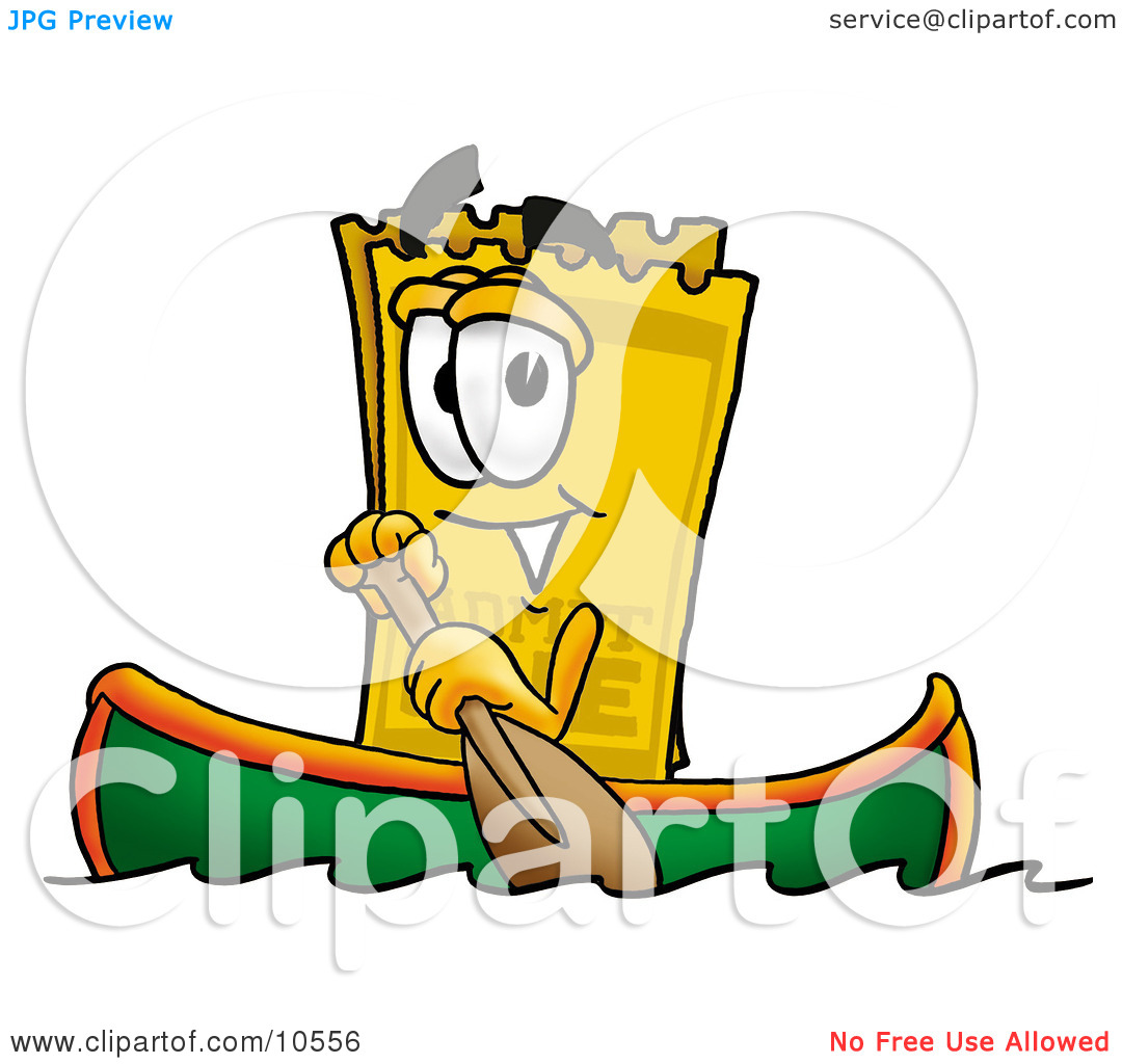 Clipart Picture Of A Yellow Admission Ticket Mascot Cartoon Character    
