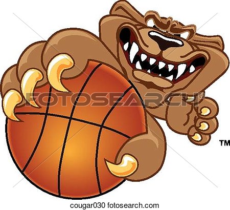 Cougar Holding Basketball With Angry Face Cougar030   Search Clipart    