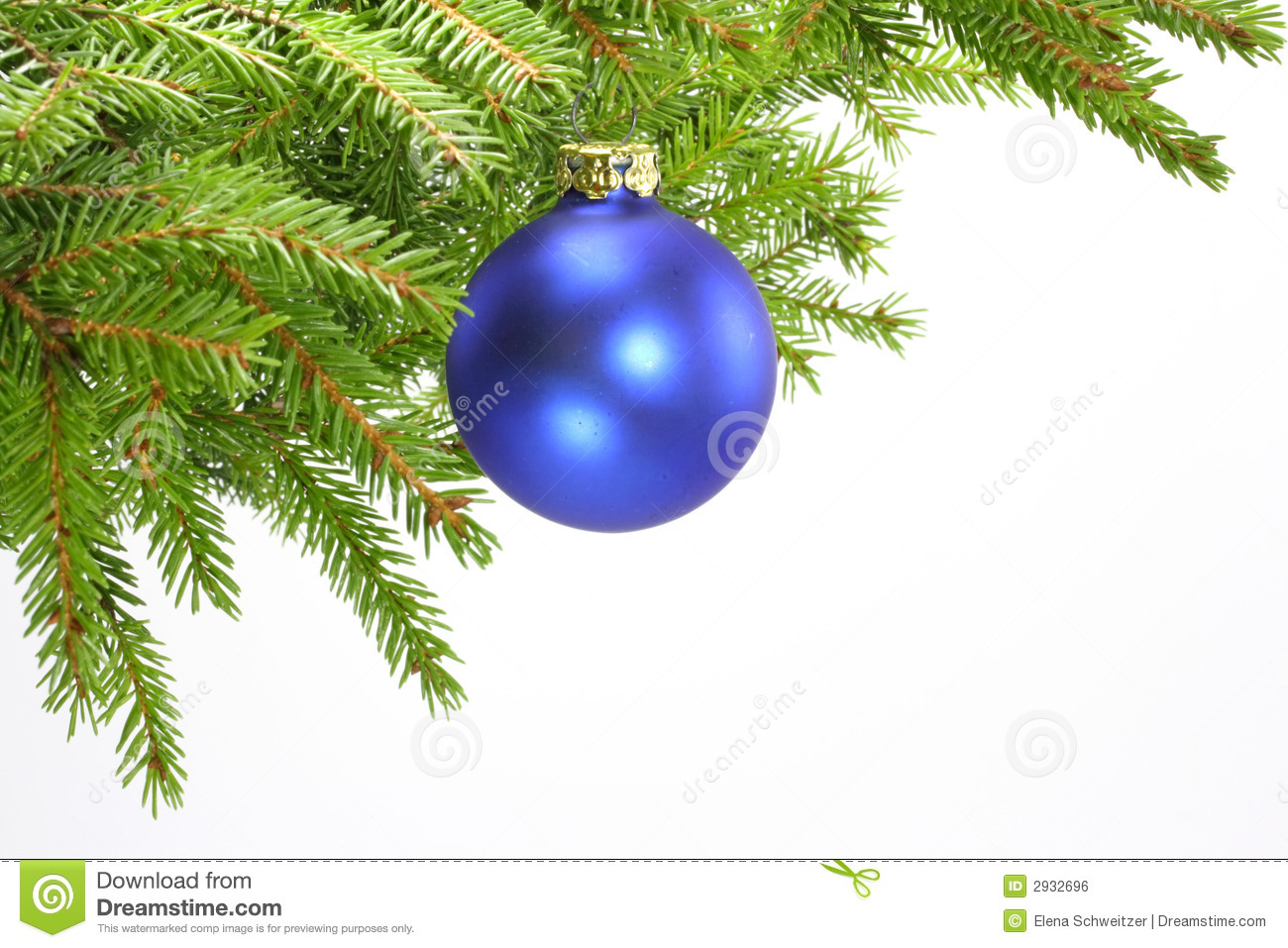Decorated Christmas Tree Bough Royalty Free Stock Image   Image