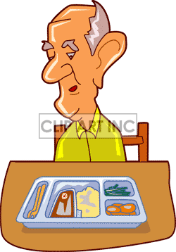 Eat Eating Food Old Man Guy Senior Citizen People Tray Grandpa