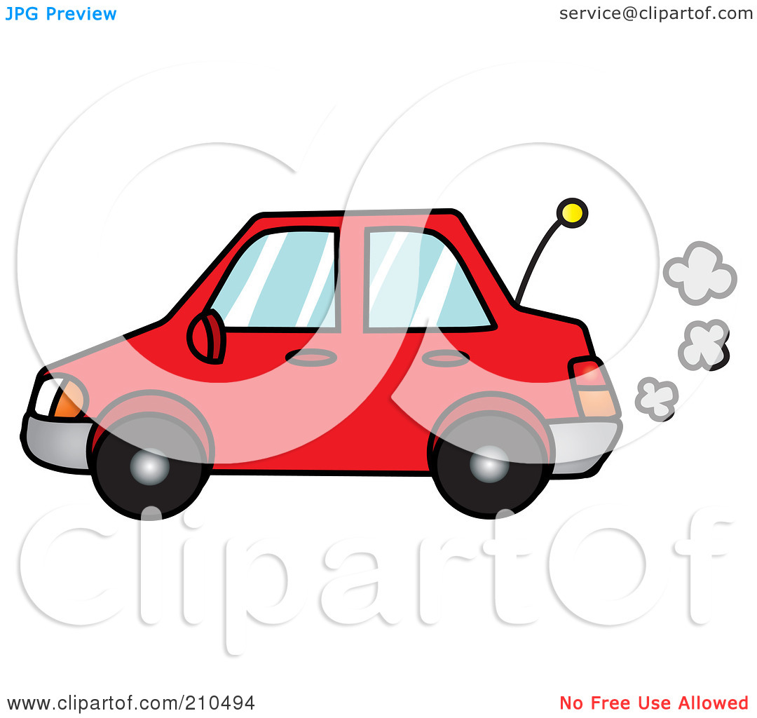 Exhaust Clipart Royalty Free Rf Clipart Illustration Of A Red Car With
