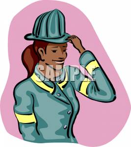 Female Firefighter   Royalty Free Clipart Picture