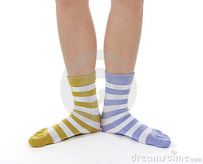 Funny Legs In Socks Of Different Colors Stock Photos   Image  23430003
