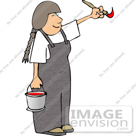 Girl Painting Clip Art Clipart Of A Caucasian Woman
