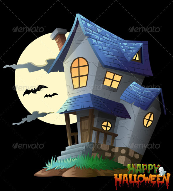 Haunted House Halloween Vector Clip Art   Halloween Seasons Holidays