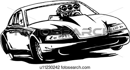Illustration Lineart Race Car Auto Automobile Racing View Large